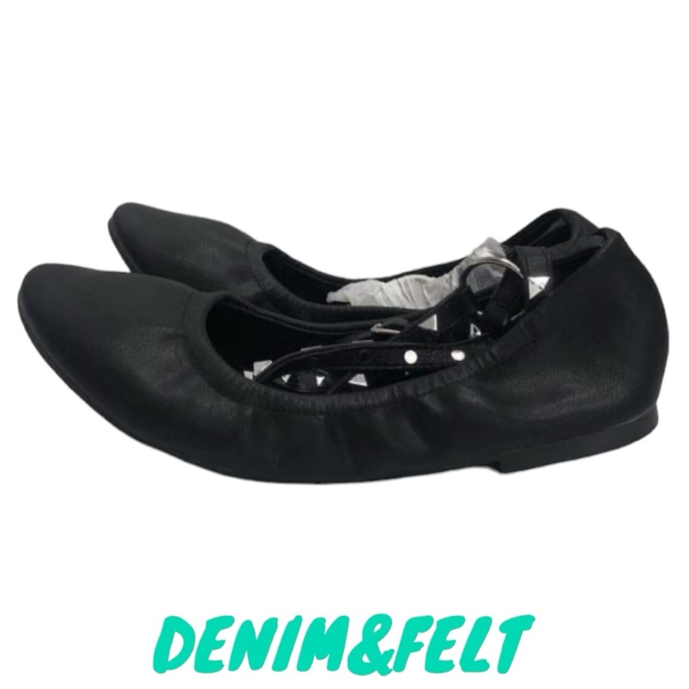 Cape Robbin Penny Ankle Strap Women Black/Silver Ballet Slip-On |NEW/NEW in BOX!